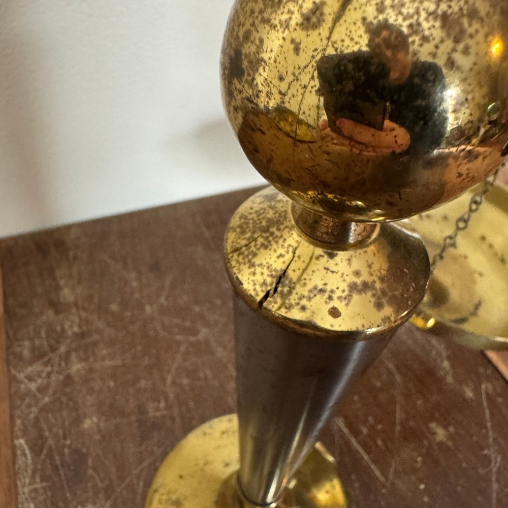 Vintage Antique? Solid Brass beam balance scale Distressed Decor only