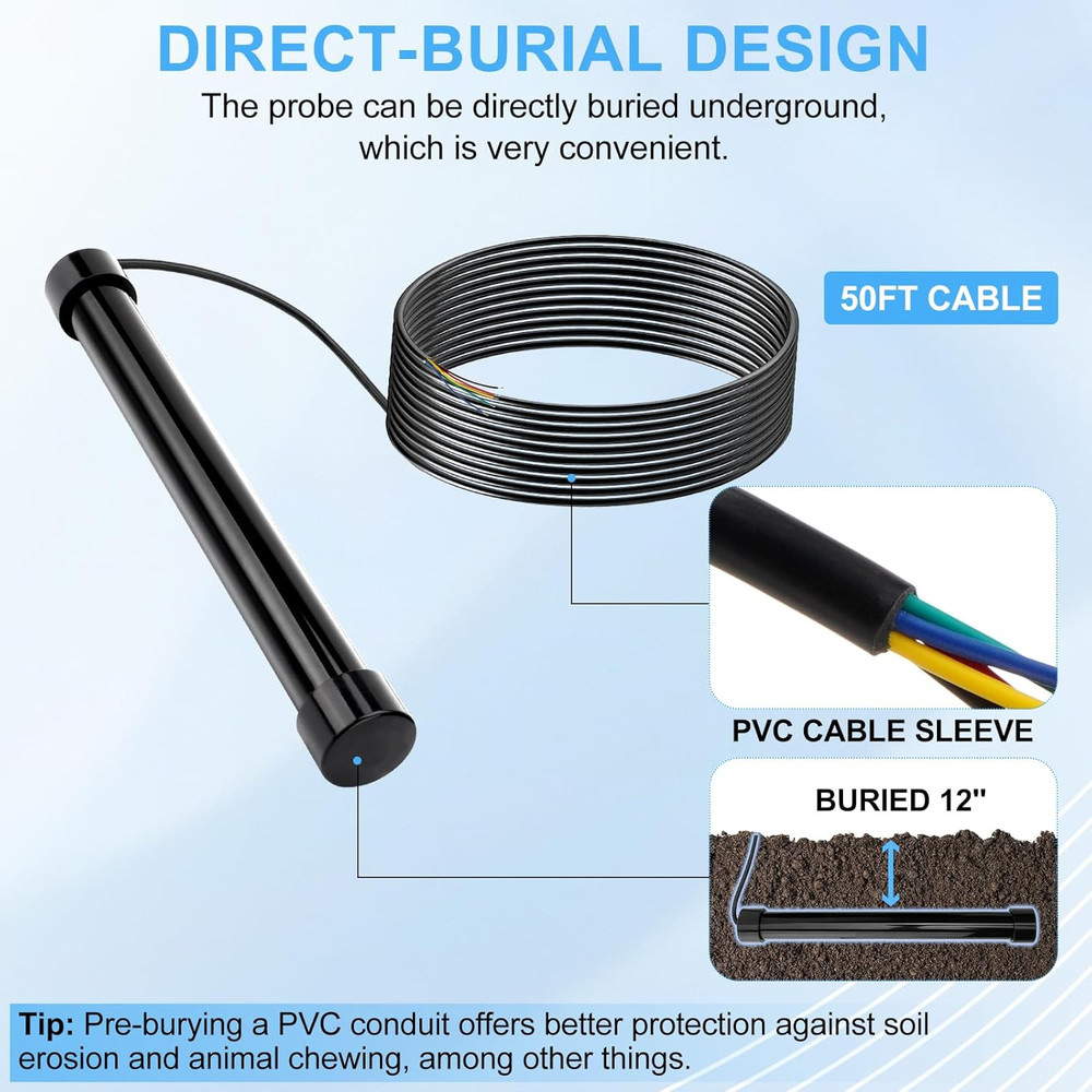 Vehicle Sensor for Automatic Gate Opener, Driveway Gate Exit Wand with 50FT Cabl