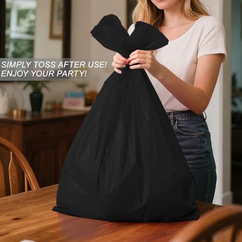 3 Pack Plastic Tablecloths for Rectangle Tables Disposable 54" x 108" Black