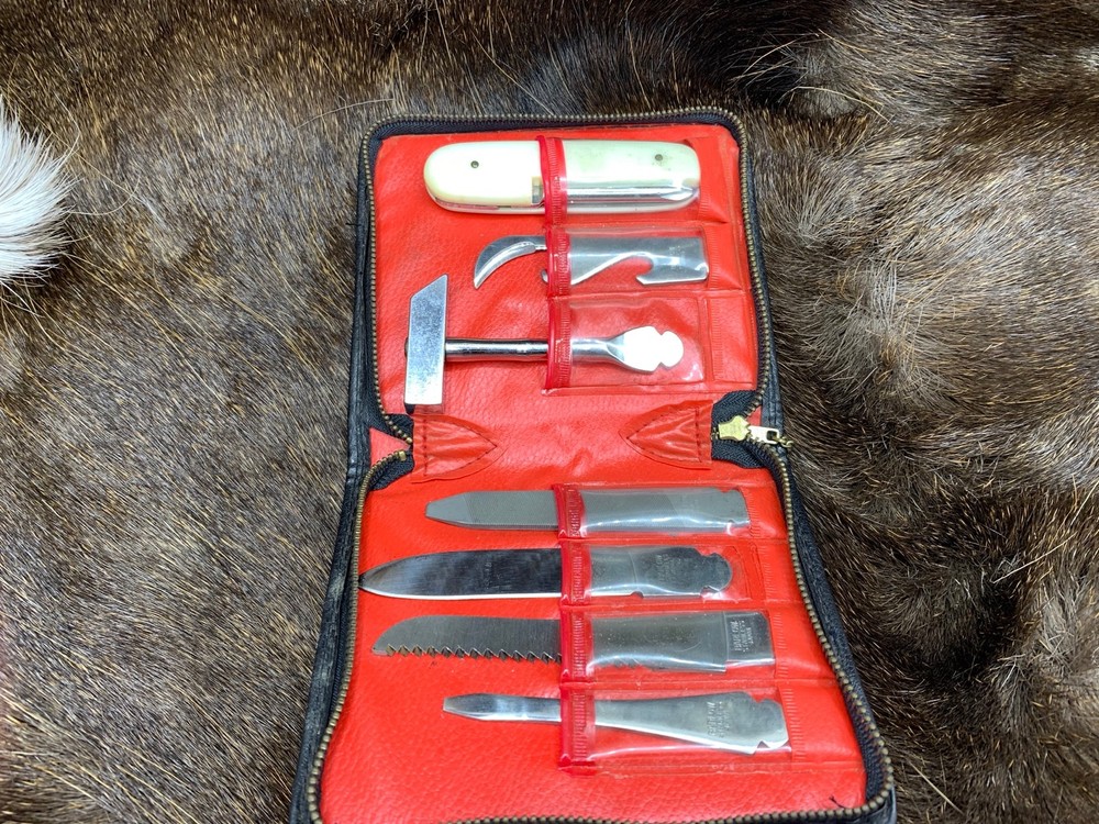 Vintage Barlow Tool Kit With Zippered Case - Handle & 9 Tools Mint & Rare