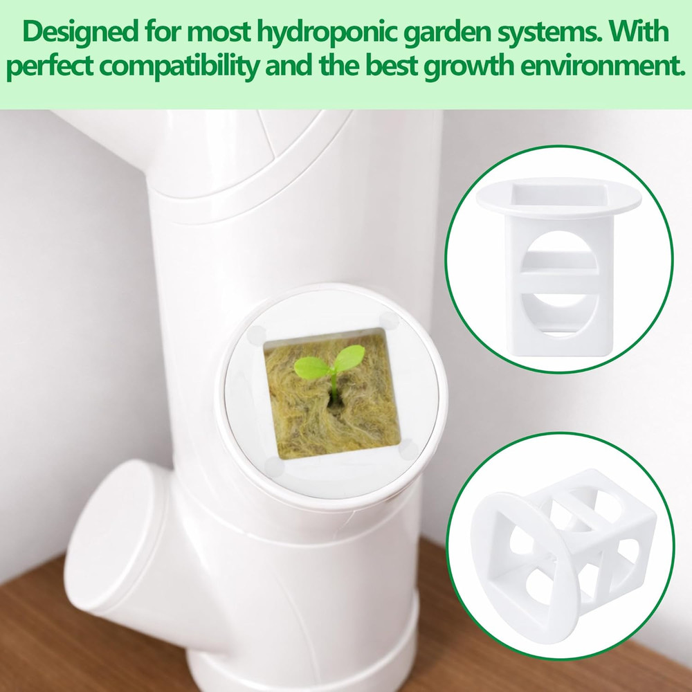 24 Pcs Grow Cubes for Hydroponic System, Grow Cube Hydroponic Cups Compatible wi