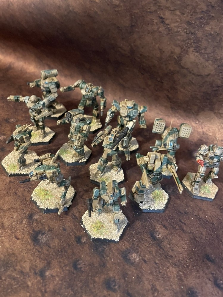 Battletech Company 12 Mechs Painted Mercenaries