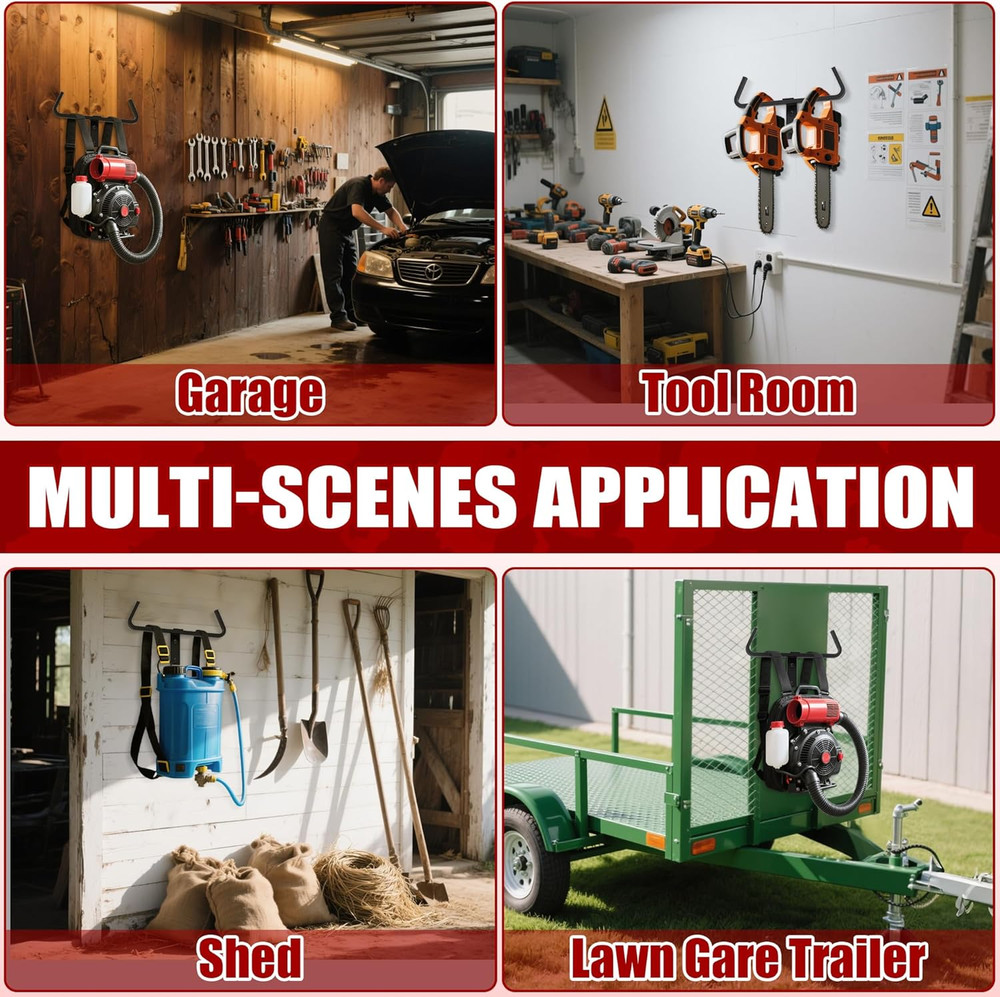 Backpack Blower Wall Mount and Storage Rack for Garden Tools (1 Pack)