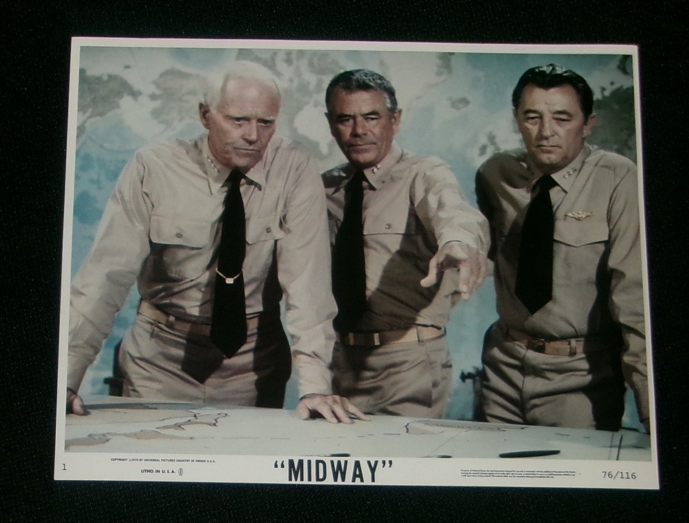 Orignl 8x10 Lobby Card Set MIDWAY Fonda HESTON Coburn MITCHUM Mifune WAGNER Ford