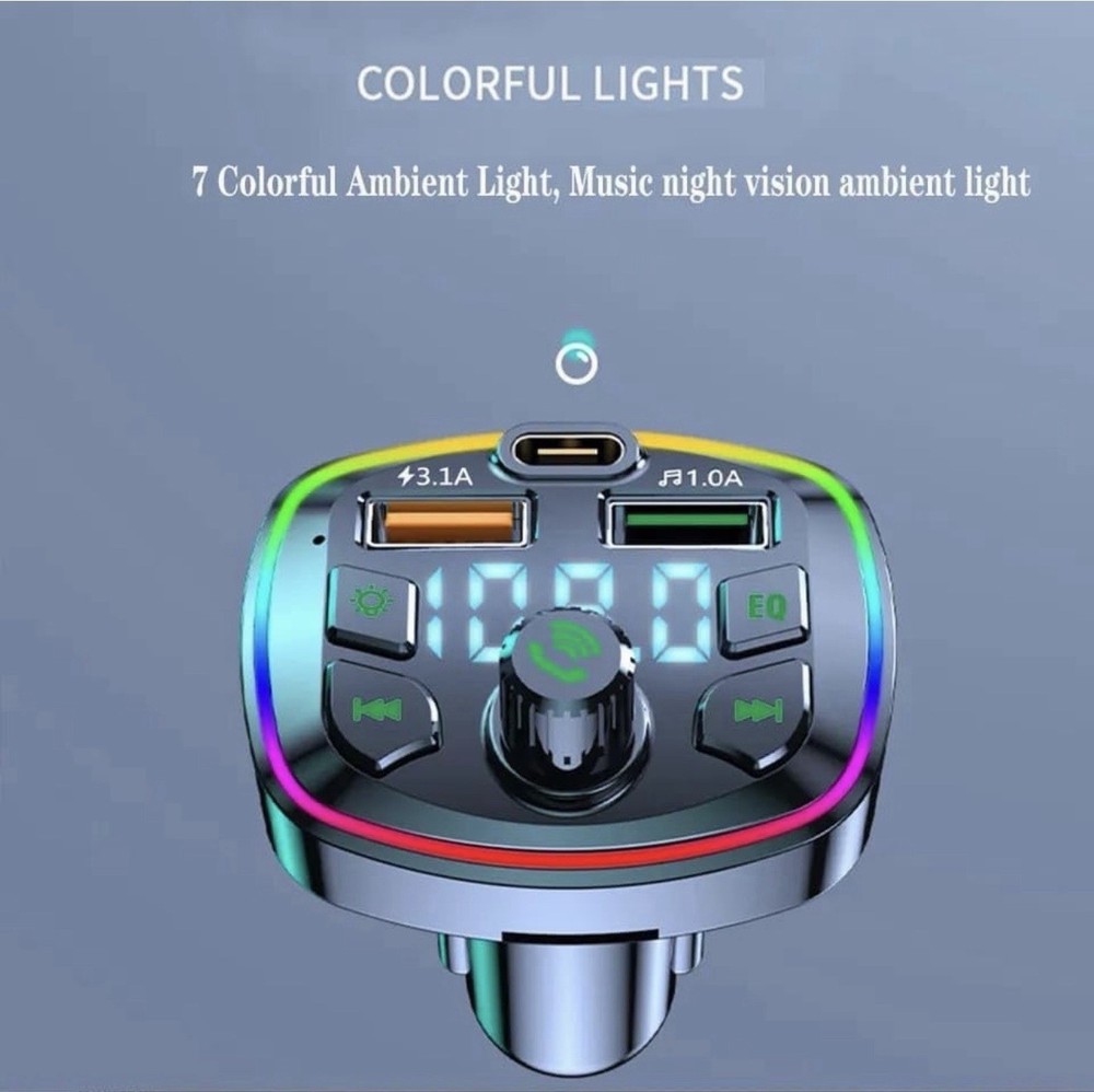 Bluetooth FM Transmitter, Dual USB Port and PD Type C Car Charger