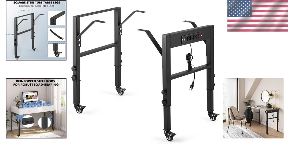 Industrial Strength Workbench Legs - Height Adjustable & Scratch-Free Mobility