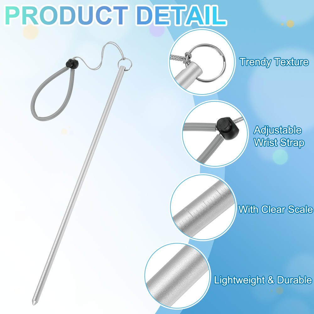 Diving Pointer Stick, 2Pcs Alloy Diving Stick Rod with Measurement, Gray