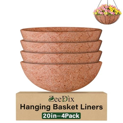Pack 20 Inch Coco Liners for Hanging Baskets, Round Coconut Liners 20inch 4