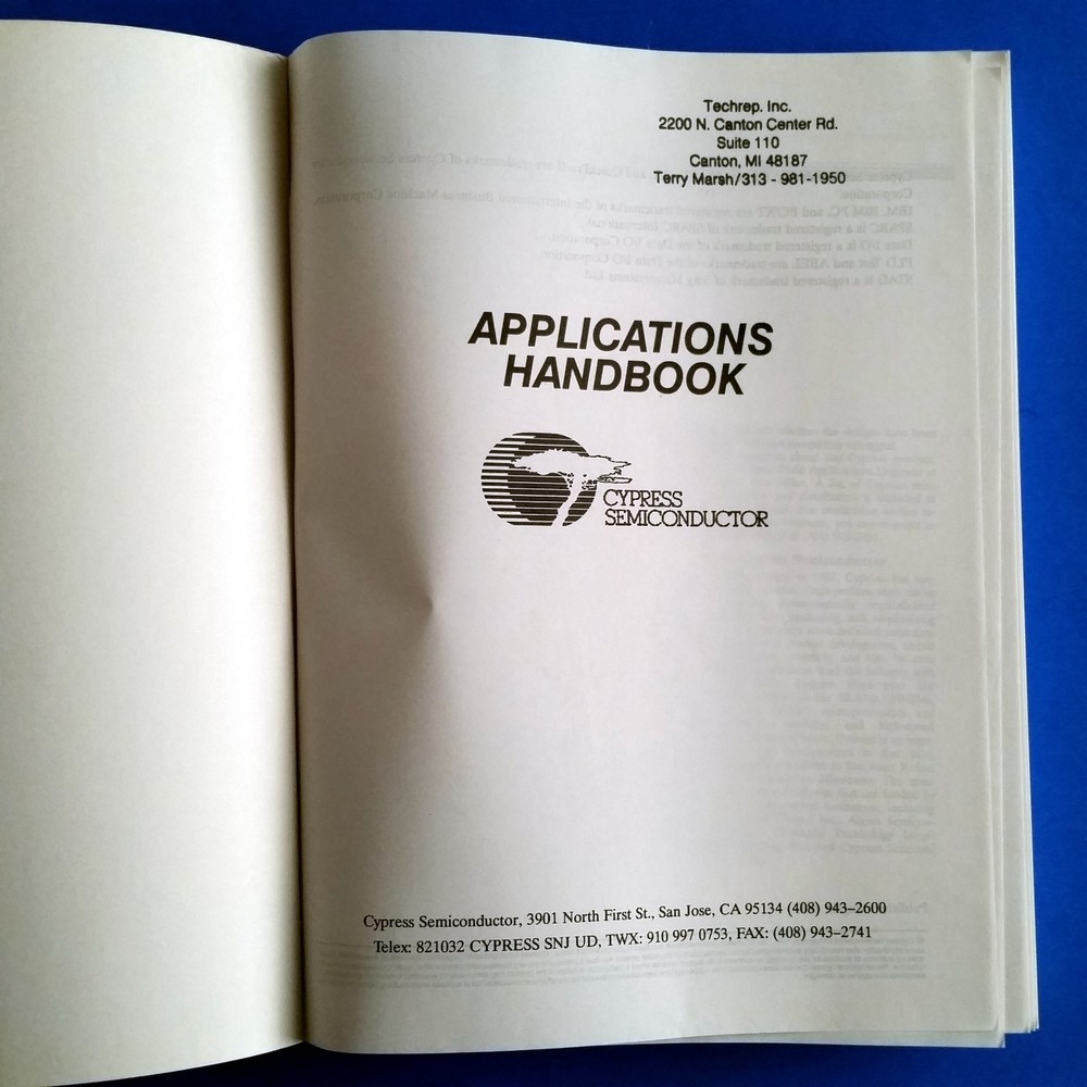 Cypress Semiconductor Applications Handbook Databook App Notes PLD CPLD Logic