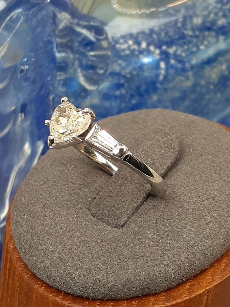 Heart Shaped Light Yellow Canary Diamond Ring 14k