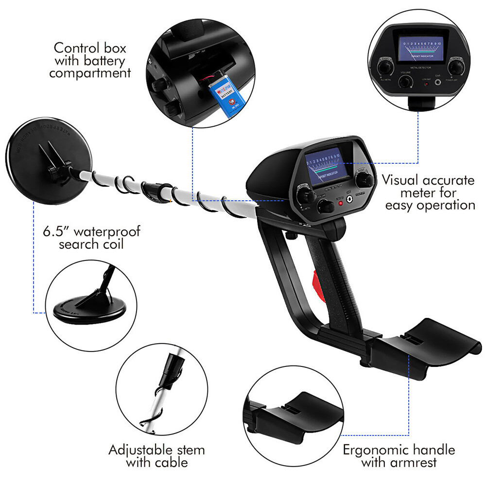 Underground Metal Detector Gold Digger Hunter Deep Sensitive Waterproof Coil