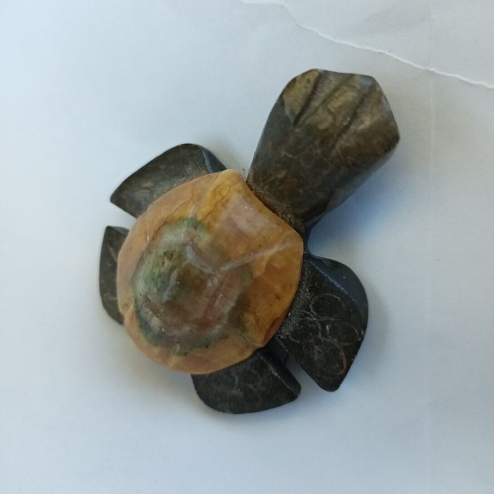 Hand Crafted Marble Turtle - Made In Ecuador - 2"
