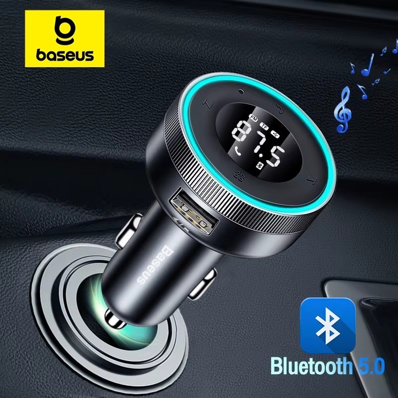 Baseus Bluetooth 5.0 FM Transmitter Car USB Fast Charger MP3 Player Kit
