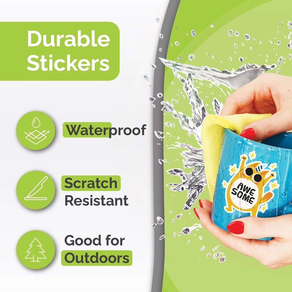 Premium Printable Vinyl Sticker Paper for Inkjet Printer - 34 Sheets Self-Adh...