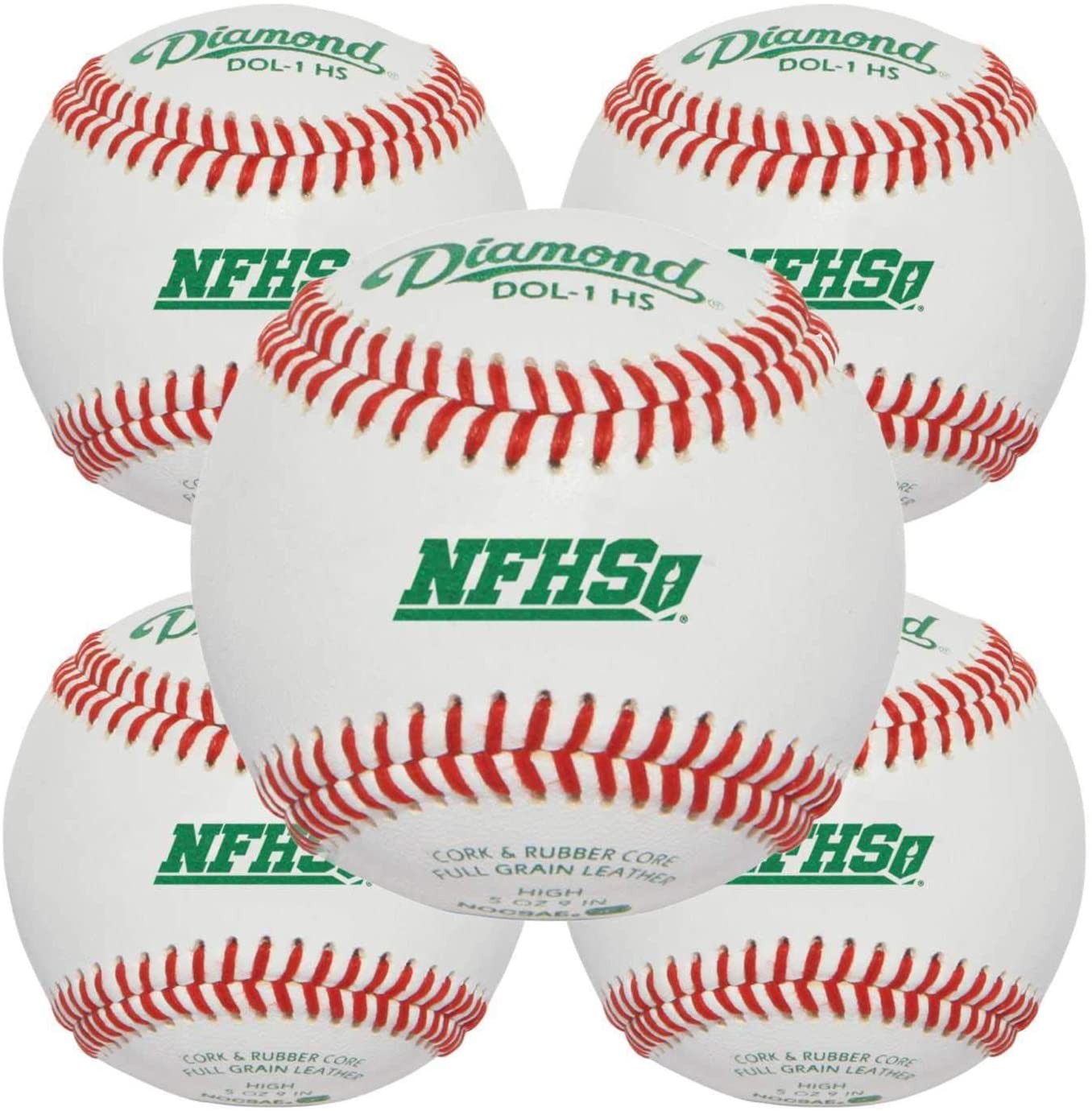 Diamond DOL-1 HS Youth Game & High School Practice Baseball 5 Dozens