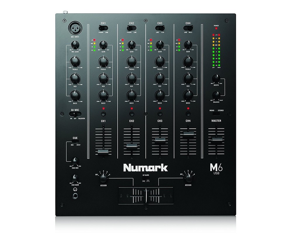 Numark - M6USB - 4-Channel Pro DJ Mixer w/ USB Interface - Black