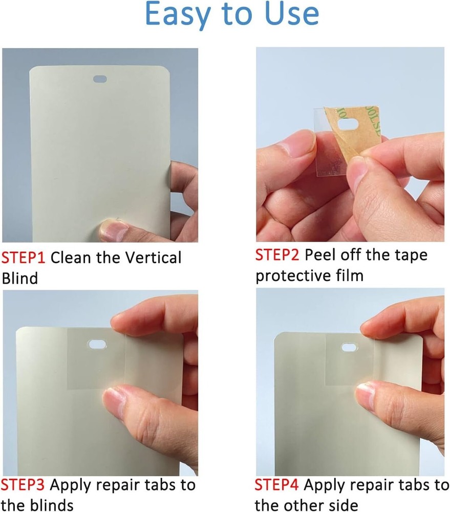60 Snap-in Vertical Blind Repair Tabs - Transparent & Long-lasting Solution