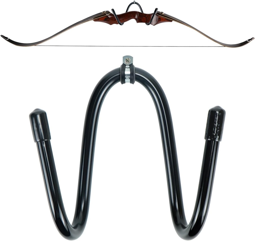 Elegant Wall Mount Bow Hanger Rack with Rubber Protection - Adjustable & Durable