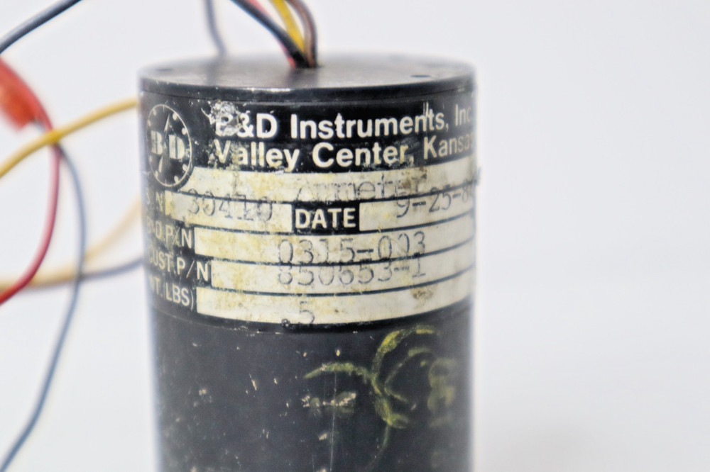 B&D Instruments 0315-003 AMP Ammeter Indicator 850553-1