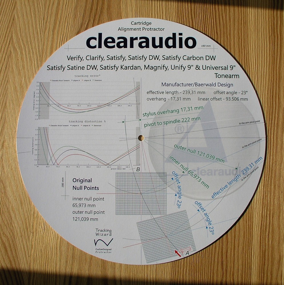 Clearaudio Verify/Clarify/Unify/Magnify/Satisfy Kardan/Universal 9" Protractor