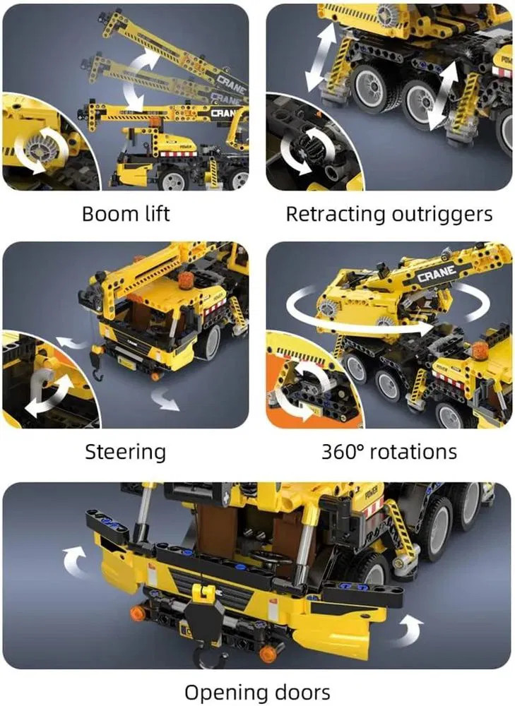 CaDA Mobile Crane Building Set � 658 Pcs Construction Vehicle Model Kit