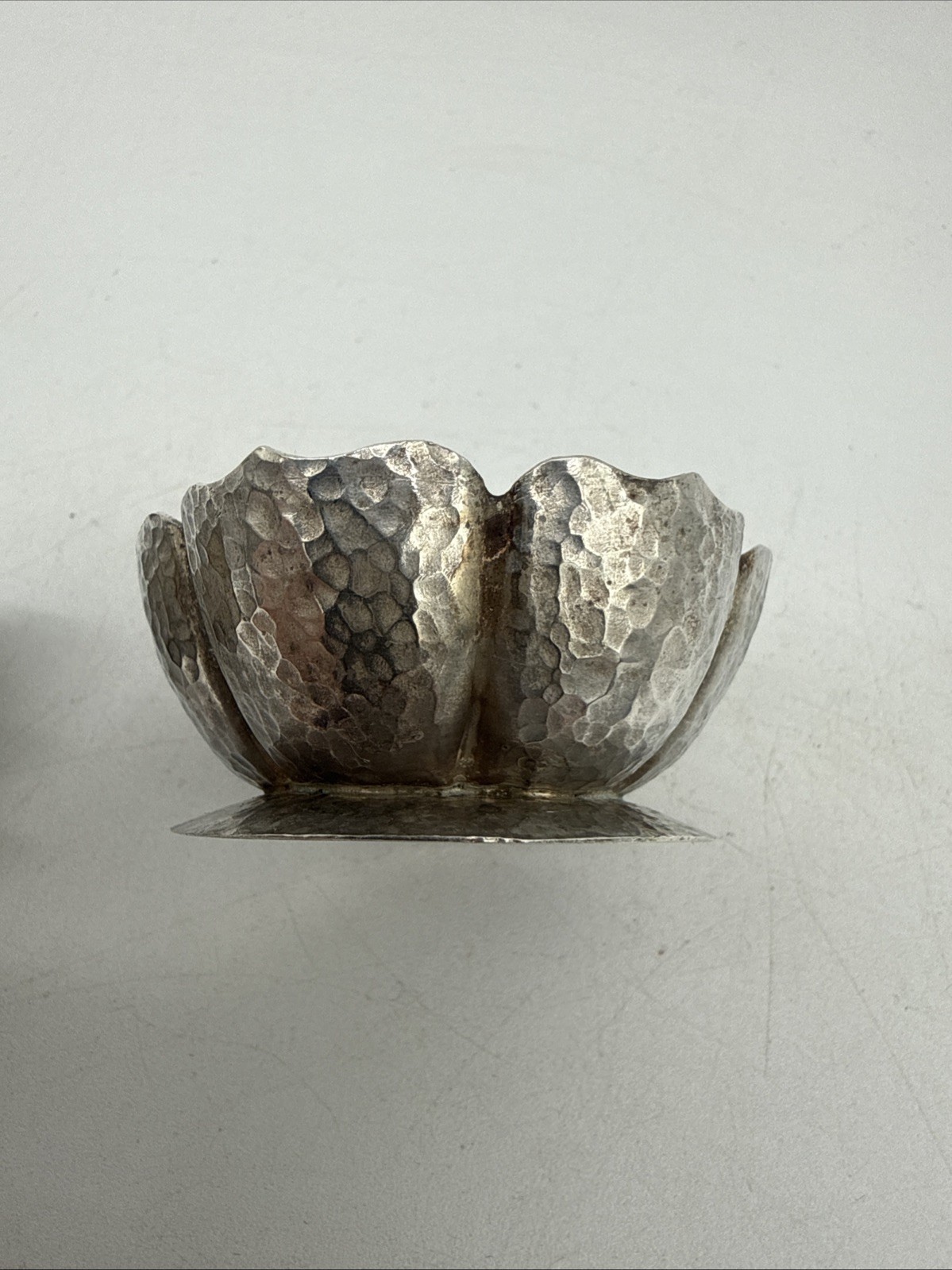 Sterling Silver Set of 2 Maciel Mexico 900/1000 Silver Salt Cellars Open Flower