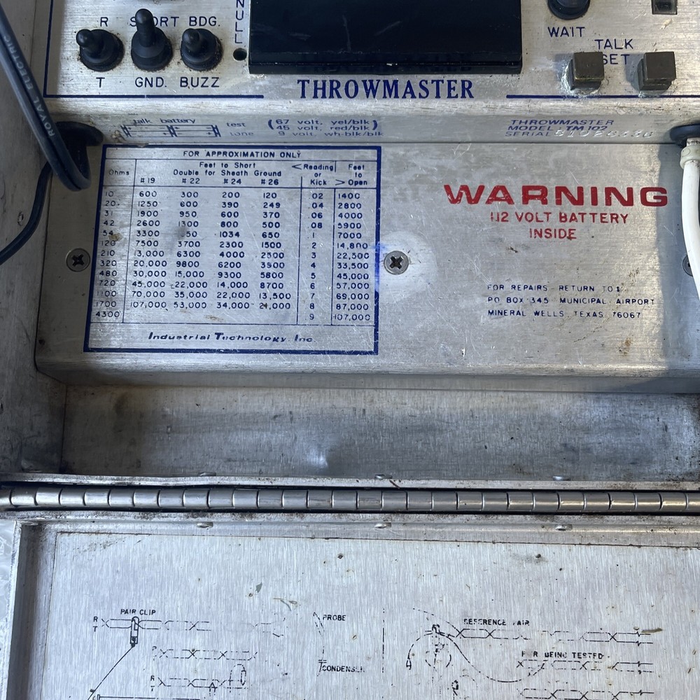 Vintage Colcom THROWMASTER TM 102 Cable Test Set