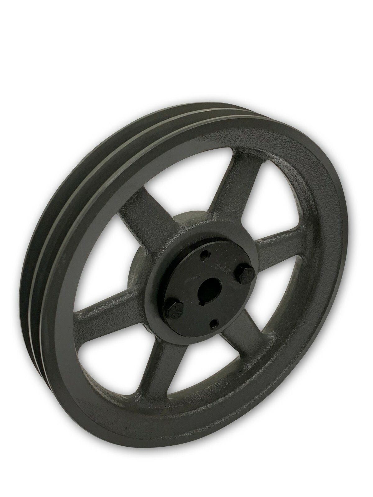 2 GROOVE CAST IRON ELECTRIC MOTOR PULLEY SHEAVE 14.25", TWO GROOVE 3L 4L A BELTS