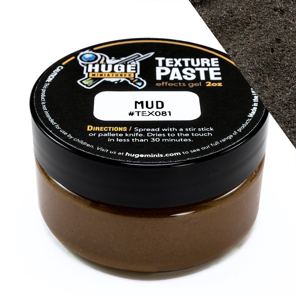 Huge Miniatures Texture Paste, Mud Model Basing Paint – 2oz Resealable Jar