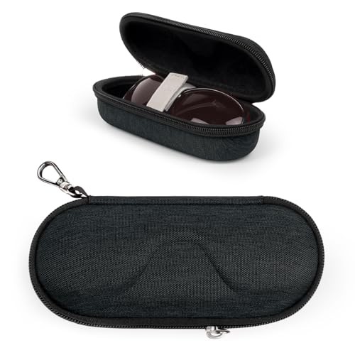 Bukere Sunglasses Case, Shockproof Glasses Case with Secure Strap & Negro -