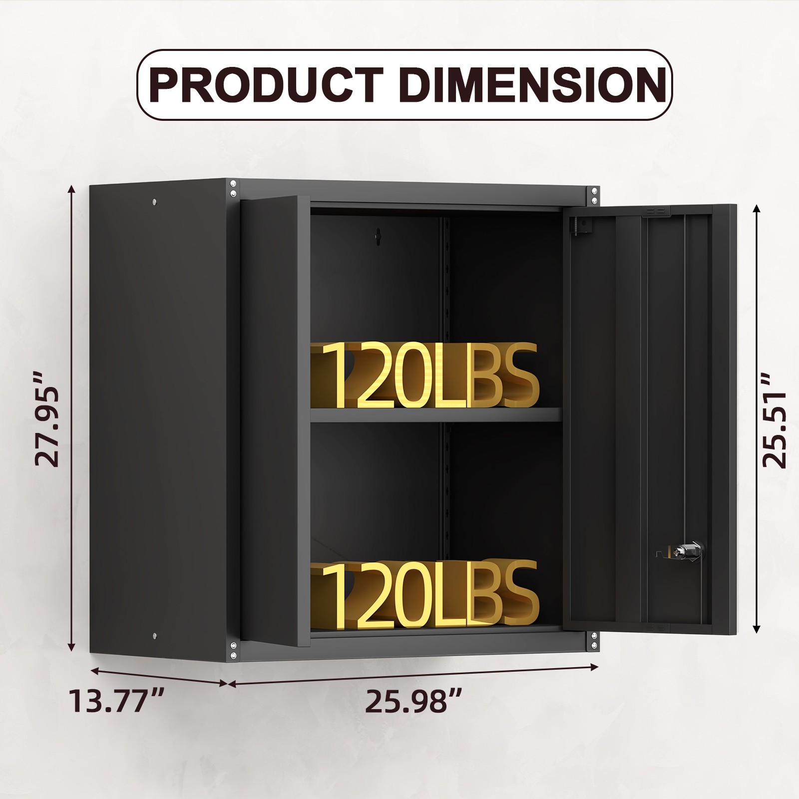 Metal Wall Cabinet, Garage Wall Cabinets With Doors, Locking Storage Cabinet