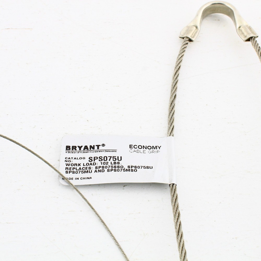 Bryant SPS075U Cable Support Grip .75-.99" Split Mesh Lace Closing Single U Eye