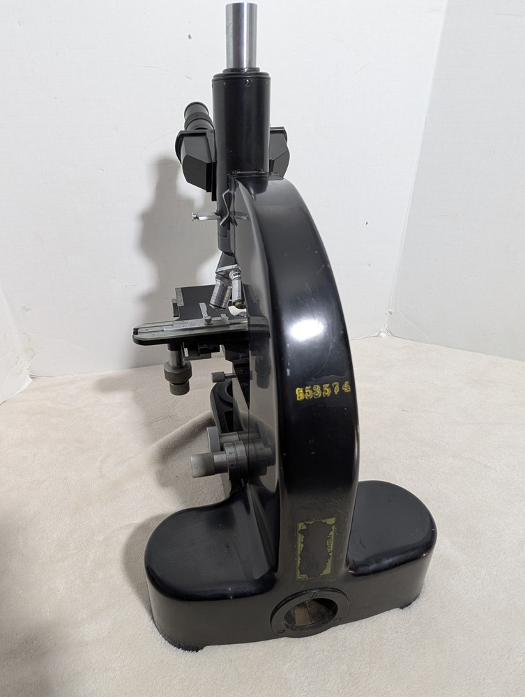 Ernst Leitz Wetzlar Trinocular Microscope 4 Objectives Black