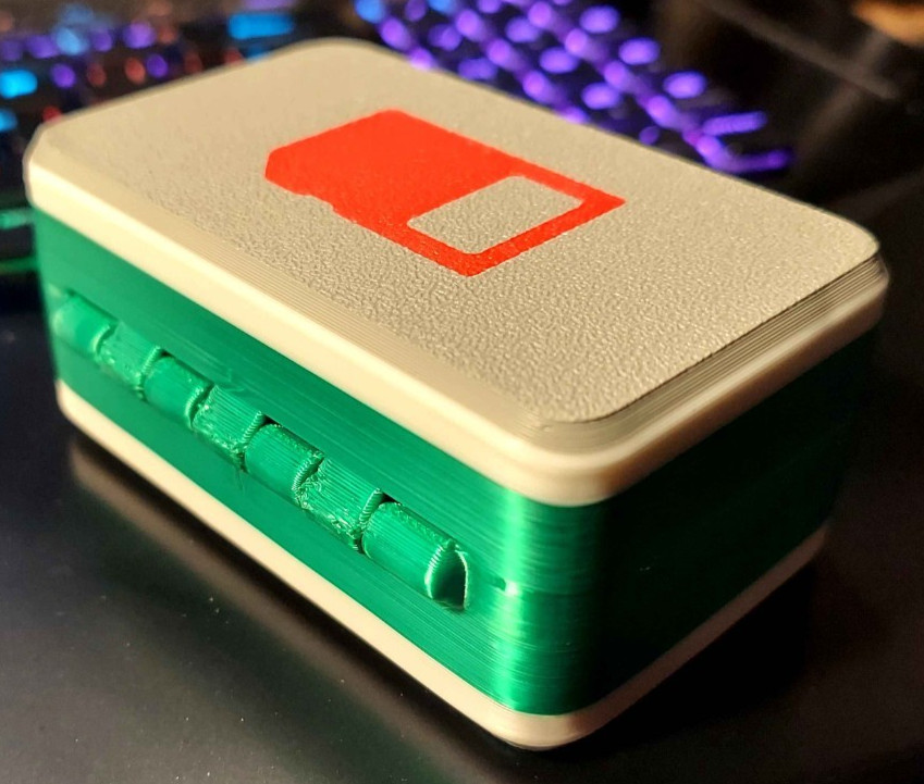 green / grey custom SD card case