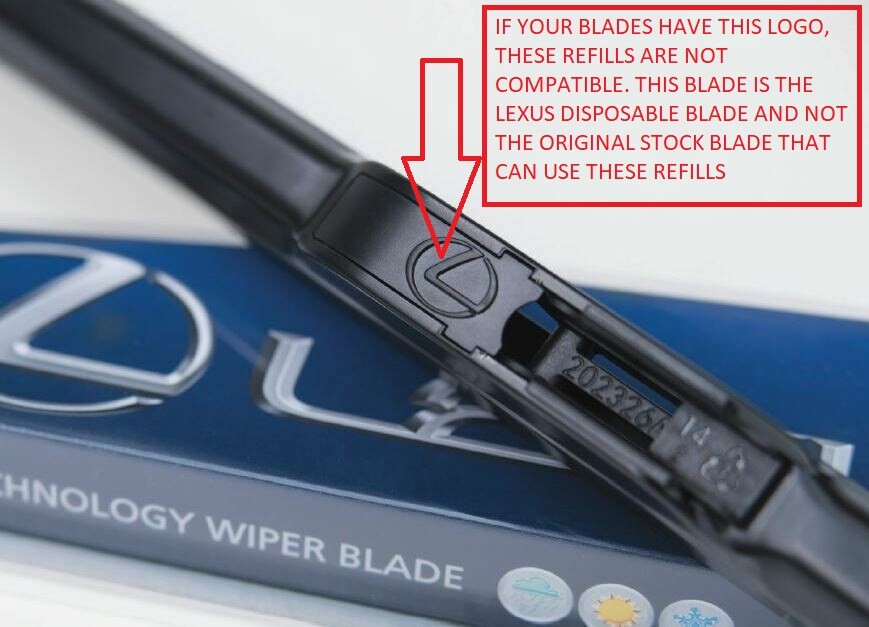 LEXUS OEM FACTORY FRONT WIPER BLADE INSERTS SET 2003-2009 GX470