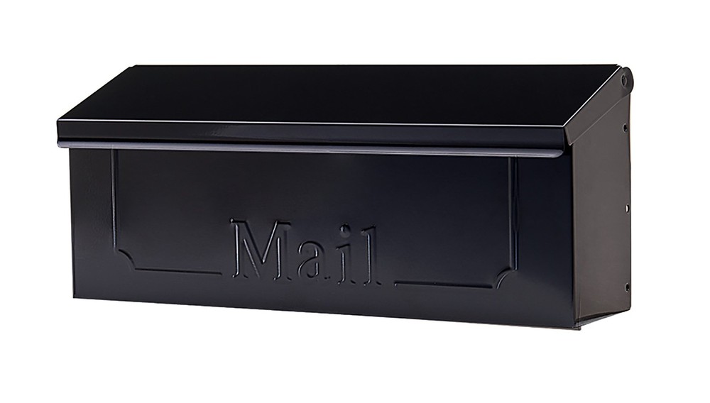 Small Black Wall Mount Mailbox Rust Resistant Galvanized Steel for Magazines ...