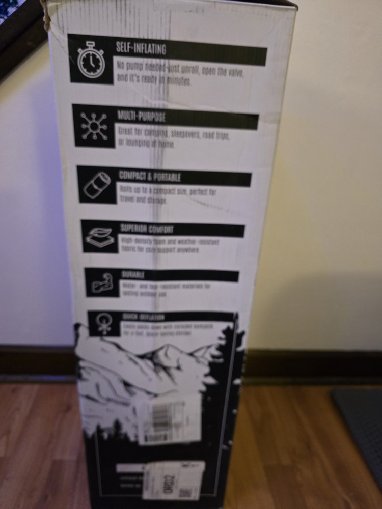 Arslan Essentials Self-Inflating Sleeping Pad 4" with Backpack. New OPEN BOX