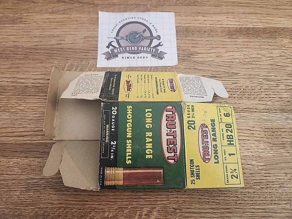 TRU-TEST 20GA SHOT SHELL LONG RANGE BOX EMPTY