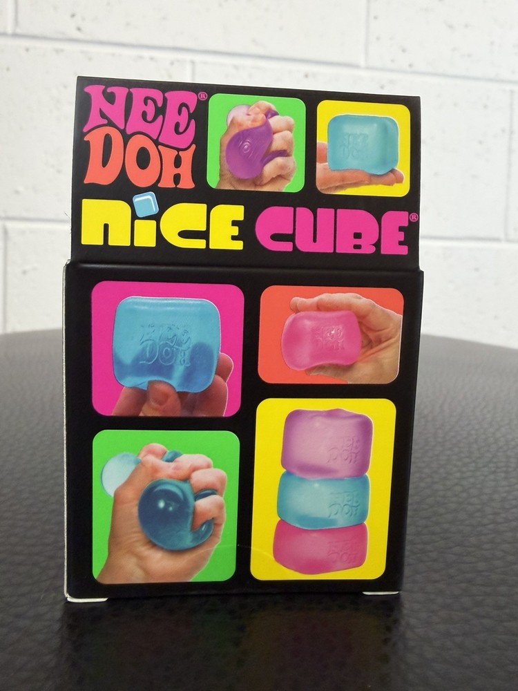Schylling Nee Doh Nice Cube Super Solid Squish Blue 💙Sensory Stress Toy