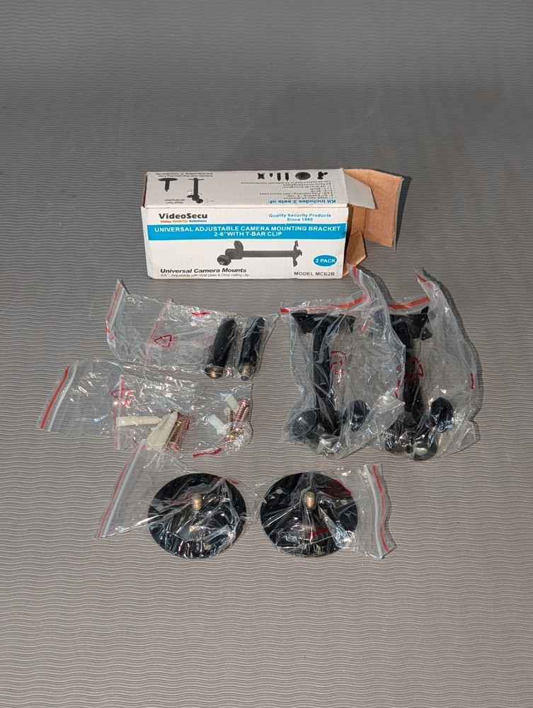 VideoSecu Camera Mounting Bracket 2-6" with T-Bar Mount 2 Pack Black