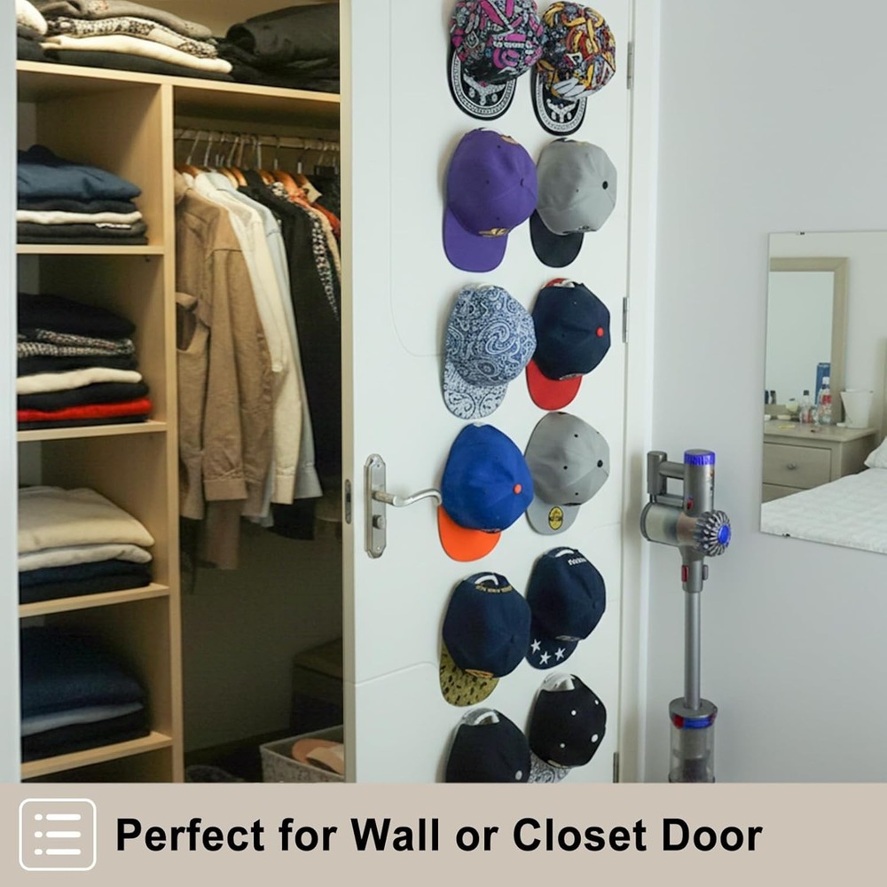 Stylish Lightweight Hat Hooks 12-Pack - Effortless Installation & Display