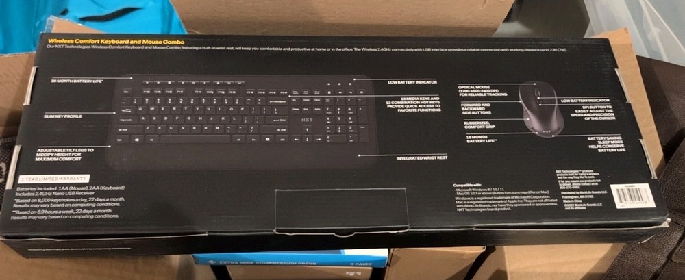 NXT TECHNOLOGIES Wireless Desktop  Keyboard & Mouse Combo USB Interface 2.4 GHz