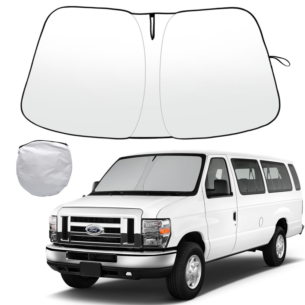 For Ford E Series E-150 E-250 E-350 E450 Van 1992-2025 Windshield SunShade Visor