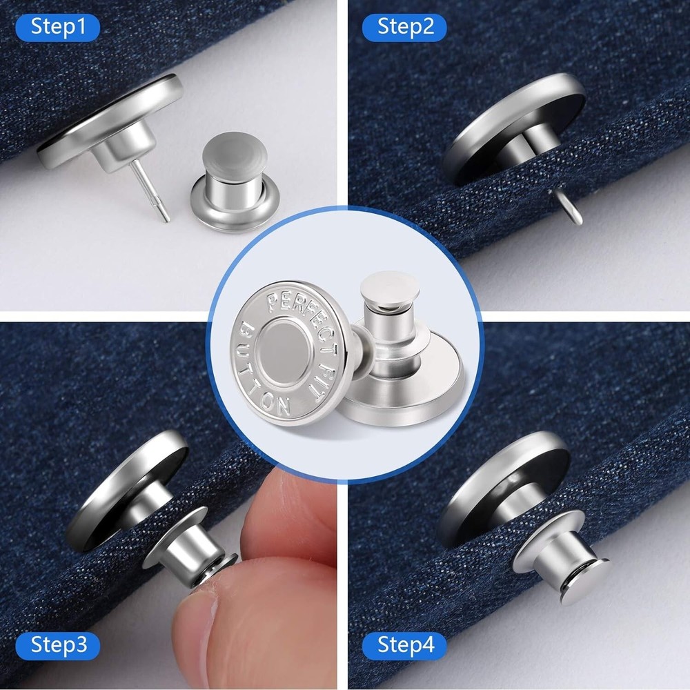 8 Sets Premium Instant Replacement Button Pins - Adjustable - Wide Applications