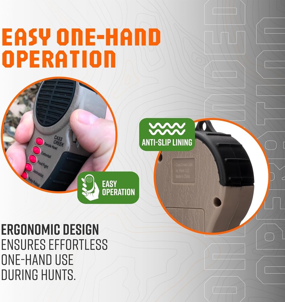 Authentic Predator Sounds - Ergo Handheld Electronic Game Call for All Hunters