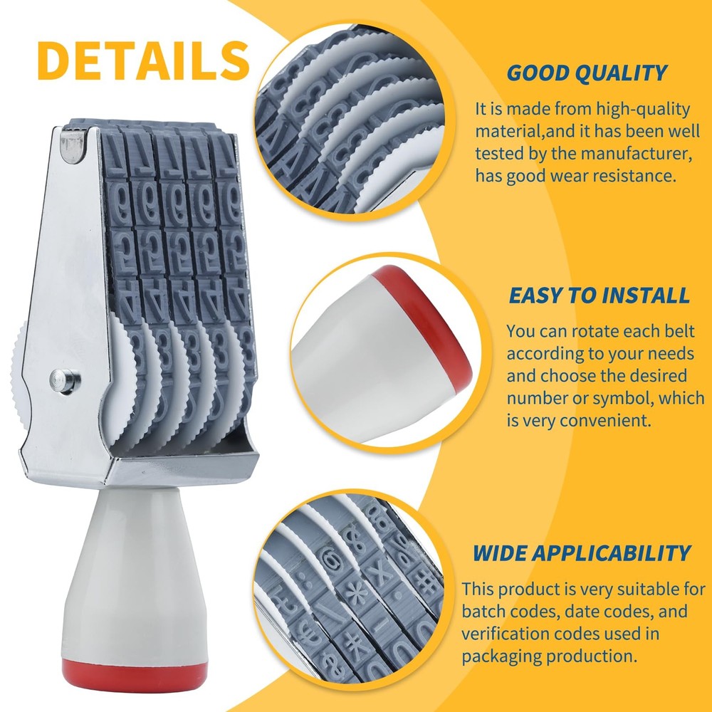 5 Digit Number Stamp by ,Rubber Changeable Office Date Stamp Rotating Adjusta...