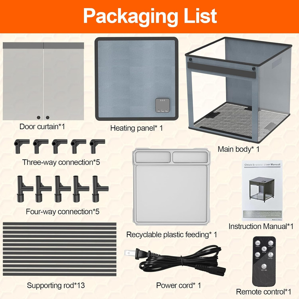 Chicken Brooder Box for Chicks, Revamped Chick Brooder Heater with Adjustable Te
