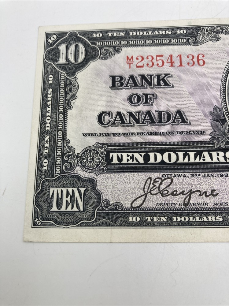 Canada Banknote 1937 10 Dollars.
