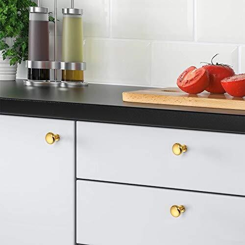 Pack Cabinet Knob Solid Kitchen Drawer Hardware,Antique Gold 6 Polished Gold
