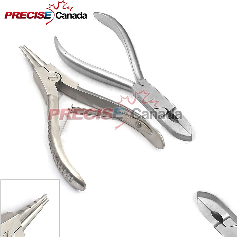 2 PC Ring Opening Pliers 6 1/2" & Closing Pliers Forceps Body Piercing Tools